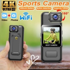 Mini cámara Ultra HD 4K WiFi, grabadora de vídeo Digital portátil, cám