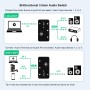 COOIDEA Conmutador de audio estéreo de 3,5 mm, compatible con 1 entrada 3 salidas o 3 en 1 con cable de audio de 3,5 mm,