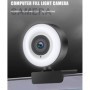 Cámara web 1080P, Mini cámara Full HD con anillo de luz de relleno, mi