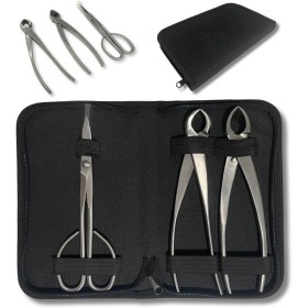 Kit Herramientas Bonsái Profesional – Estuche Para Mantenimiento de Bonsais con Tijeras, Podadora Cóncava y Podadora Recta