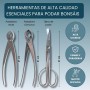 Kit Herramientas Bonsái Profesional – Estuche Para Mantenimiento de Bonsais con Tijeras, Podadora Cóncava y Podadora Recta