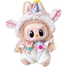 Xiujuers 17cm Plush Clothes for Labubu Doll Clothes 17cm for Labubu Dolls (A)