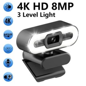 Cámara web portátil Full HD 1080P 2K 4K, PC, portátil, enfoque automát