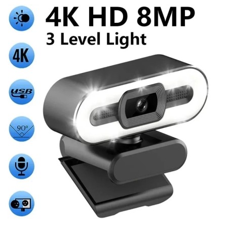 Cámara web portátil Full HD 1080P 2K 4K, PC, portátil, enfoque automát