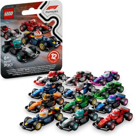 LEGO F1 Collectible Toy Cars, 1 of 12 Model Car Miniatures, Formula 1 Squires: Ferrari, Mercedes, McLaren, Red Bull, Surprise