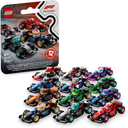 LEGO F1 Collectible Toy Cars, 1 of 12 Model Car Miniatures, Formula 1 Squires: Ferrari, Mercedes, McLaren, Red Bull, Surprise