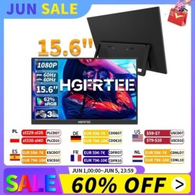 HGFRTEE Monitor portátil de 15,6 pulgadas, Panel de FHD-IPS, segunda p