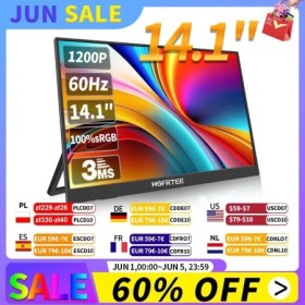 HGFRTEE-Monitor portátil móvil de 14,1 pulgadas, pantalla de segundo j