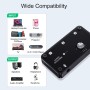 COOIDEA Conmutador de audio estéreo de 3,5 mm, compatible con 1 entrada 3 salidas o 3 en 1 con cable de audio de 3,5 mm,