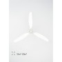 CREATE / WINDWOOD/White ceiling fan with control / 75W, Silent, Ø132 cm, 3 speeds, timer, 2 heights