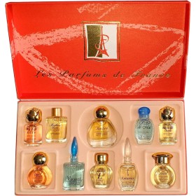 Charrier Parfums Top 10 Les Parfums de France - Caja lujosa de cartón que contiene 10 botellas en miniatura con Eau De Parfum,