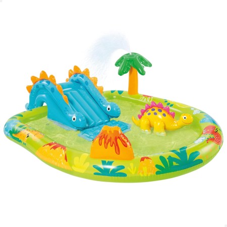 INTEX 57165 Inflatable Kids Swimming Pool with Water Disperser and Crocodile Slide, Children's Play Center