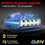 Tijeras de Podar Electricas, 50 mm Tijeras de Podar Bateria, Tijeras de Podar con 2x7500mAh Baterias, 1000W, LCD Display, Motor