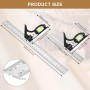 2Pcs Escuadra Carpintero kit, 150 + 300mm Ajustable Escuadras Metalicas Carpintero, Pesado Herramientas Carpinteria Madera, 45 y