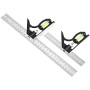 2Pcs Escuadra Carpintero kit, 150 + 300mm Ajustable Escuadras Metalicas Carpintero, Pesado Herramientas Carpinteria Madera, 45 y