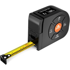 Aicevoos Cinta Métrica Láser 3 en 1, Medidor de Distancia Láser Digital, Telémetro Láser de Cinta Métrica Recargable, Láser 60