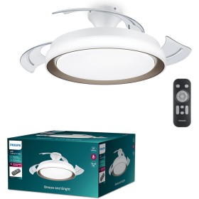 Philips Bliss Ceiling Fan with LED Light 28W, DC Motor (35W), Color Temperatures (2700K-4000K-5500K), Remote Included, White and