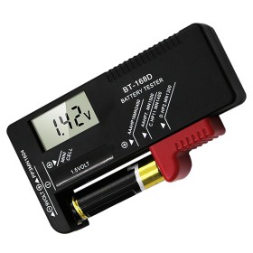 Comprobador De Pilas Probador universal de batería para pilas AAA, AA, C, D y Botton, 1.5V, 9V, Medidor Carga Pilas Comprobador