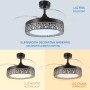 LEDUNI Fan with Light 68W Invisible Ultra Quiet Fan with Remote Control and Retractable Blades Decoration Cold/Neutral/Warm