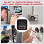 Comprobador de Enchufes con RCD, Comprobador de Corriente 48-255V Buscapolos Electricista con 6 Tipos De Diagnóstico De Fallos,