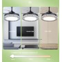 LEDUNI Fan with Light 68W Invisible Ultra Quiet Fan with Remote Control and Retractable Blades Decoration Cold/Neutral/Warm