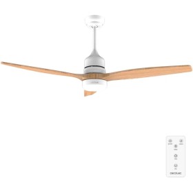 Cecotec EnergySilence Aero 5275 LightWood Ceiling Fan with Light, 40W and 52", DC Motor, Remote Control, Double Height LED