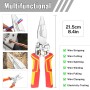 Pavlleen Alicates Pelacables 9 en 1 con Función de Medición de Corriente, Multifuncional Pelacables, Pinza para Electricista
