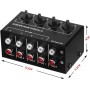 Tiardey Mezclador de Audio estéreo de 4 Canales Compatible con Entrada y Salida RCA Mini Mezclador estéreo pasivo con Controles