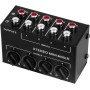 Tiardey Mezclador de Audio estéreo de 4 Canales Compatible con Entrada y Salida RCA Mini Mezclador estéreo pasivo con Controles