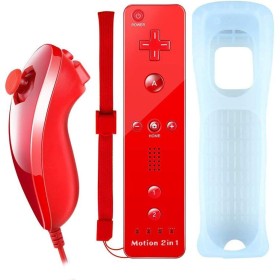 COOLEAD 2 en 1 Motion Plus Mando a Distancia y Nunchuk para Wii y Wii U Control Remoto Motion Plus y Nunchunk con Funda de