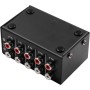 Tiardey Mezclador de Audio estéreo de 4 Canales Compatible con Entrada y Salida RCA Mini Mezclador estéreo pasivo con Controles