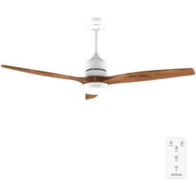 Cecotec Ventilador de Techo con Luz EnergySilence Aero 5275 White&BlackWood 40 W y 52", con motor DC, mando a distancia, luz
