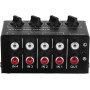 Tiardey Mezclador de Audio estéreo de 4 Canales Compatible con Entrada y Salida RCA Mini Mezclador estéreo pasivo con Controles