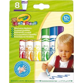 CRAYOLA Mini Kids – Set of 8 Washable Markers, Safe Rounded Tip, Ideal for Early Childhood – Recommended Age: 12 Months, 8324