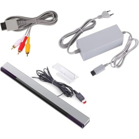 Link-e : Cargador de Red, Cable AV y Barra de Sensores con Cable Compatibles con la Consola Nintendo Wii