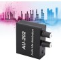 Mini Mezclador de Audio Mezclador de Distribución Estéreo 2 en 2 Salidas con Adaptador de Corriente Ideal para Clubes o Bares