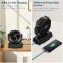 Simpeak Rechargeable Fan, 10000mAh USB Powerful Camping Fan, 4 Speed Automatic Oscillating Fan with LED Light, Remote Control