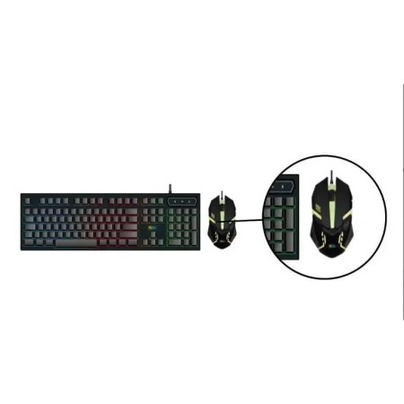 IPSDI Combo Zinc Pack de Teclado Gaming USB y Ratón Multicolor Retroil