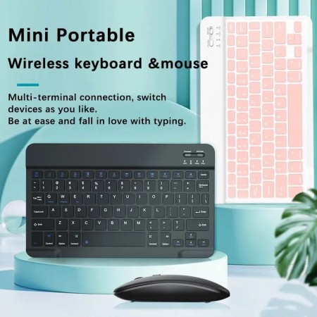 Teclado y ratón Bluetooth para iPad, Mac, Android, teléfono, tableta, 