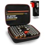 AKIELO + Caja de almacenamiento de batería – Caja de batería con comprobador universal – Caja de almacenamiento sin desorden –