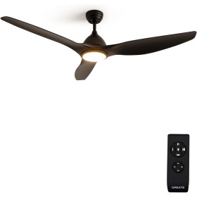 CREATE / WINDSAIL/Ceiling fan with black light and control/XL, copper AC motor, quiet, timer from 1h to 4h, 2 heights, 3 light