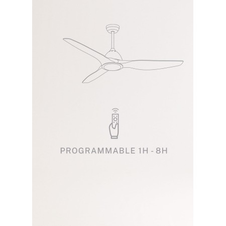 CREATE / WINDSAIL/Ceiling fan with black light and control/XL, copper AC motor, quiet, timer from 1h to 4h, 2 heights, 3 light