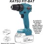 KATSU FIT-BAT 21V Taladro Percutor Inalámbrico Brushless, Motor sin Escobillas, Mini Taladro Atornillador con 10mm Portabrocas