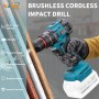 KATSU FIT-BAT 21V Taladro Percutor Inalámbrico Brushless, Motor sin Escobillas, Mini Taladro Atornillador con 10mm Portabrocas