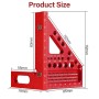 Luziyun Escuadra Carpintero 3D Multiángulo 22.5-90° Aleación de Aluminio, Escuadra Rápida con 11 Tipos de Agujeros para Medir