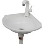 Lavabo Plástico Blanco Sin Taladrar Lavabos De Montaje En Pared, Lavabo Suspendido Con Grifo+Juego De Desagüe,Lavabo De Cuarto