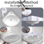 Lavabo Plástico Blanco Sin Taladrar Lavabos De Montaje En Pared, Lavabo Suspendido Con Grifo+Juego De Desagüe,Lavabo De Cuarto