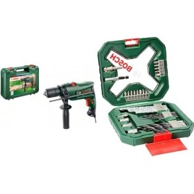 Bosch Home and Garden Taladro percutor eléctrico EasyImpact 600 (600 W, en maletín de transporte) + 34 uds. Set de puntas de
