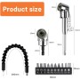 Doksvp 13 Piezas Adaptador de Destornillador Angular Kit,105 °Adaptador Atornillador Flexible, 1/4 de Pulgada Broca de Ángulo