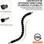 Doksvp 13 Piezas Adaptador de Destornillador Angular Kit,105 °Adaptador Atornillador Flexible, 1/4 de Pulgada Broca de Ángulo